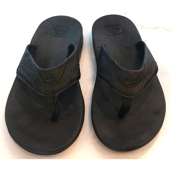 REEF BLACK BOTTLE OPENER FLIP FLOP THONG SANDALS, MENS SIZE 12 - Picture 2 of 10